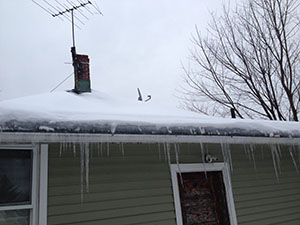 A home with an ice dam problem